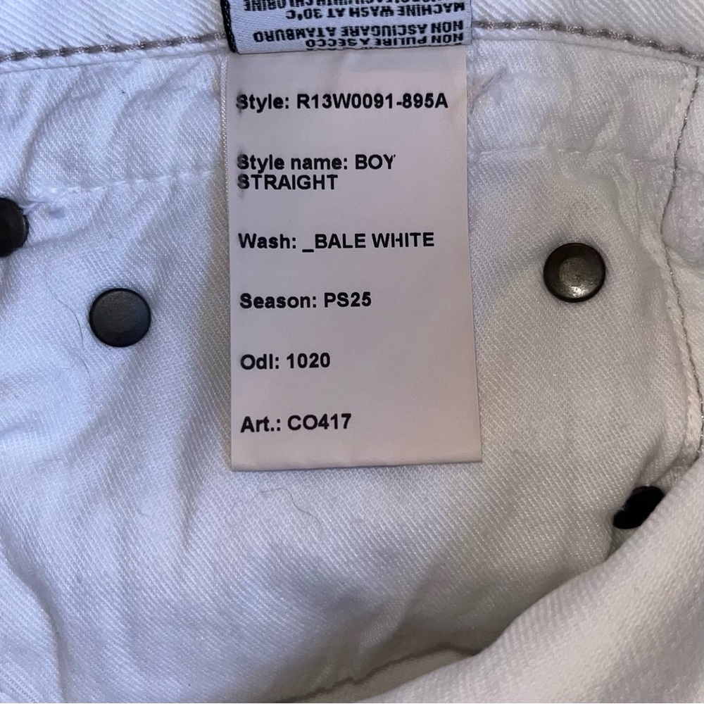 R13 Distressed High-Rise Boy Jeans - Picture 14 of 15